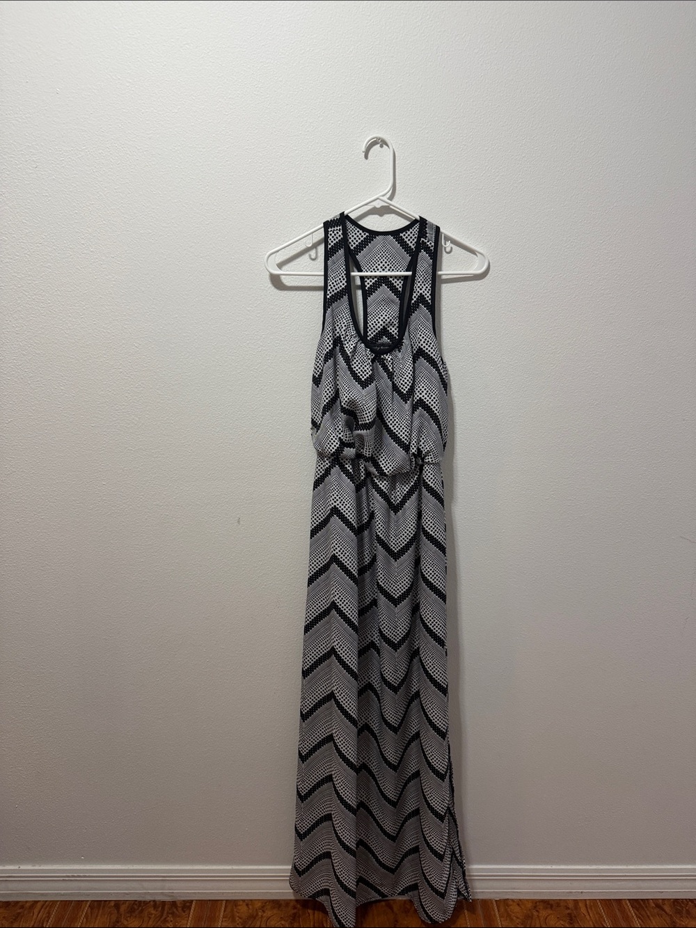 City Triangles Black and White Chevron Maxi Dress